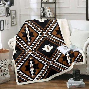Rustic Western Throw 50"X60" Throw Blanket For Men,Southwestern Aztec Fleece ... - Picture 1 of 8
