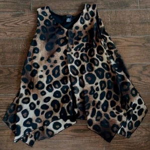 Camicetta stampa animalier ghepardo Liz McCoy top camicia manica corta sottile donna taglia M - Foto 1 di 5