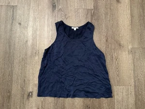 Camiseta sin mangas Lunya de seda para mujer mediana espalda tulipán azul sin mangas pijama lavable - Imagen 1 de 7