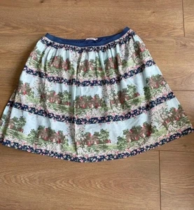 Cath Kidston Skirt Womens Cottage Print Size M 12-14 Summer Blue Green Pockets - Picture 1 of 6