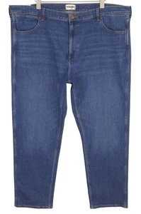 WRANGLER Frontier Men Jeans W46/L32 Washed Denim Blue Relaxed Straight Fit Zip * - Picture 1 of 9