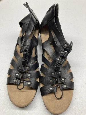 Baretraps Shoes Womens Size 8.5 Black Fayston Gladiator Sandals Wedge Zip - Image 1 of 4