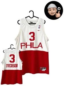 Philadelphia Sixers Iverson Nike USA NBA Vintage Basketball Jersey Top Tanks Men - Picture 1 of 7