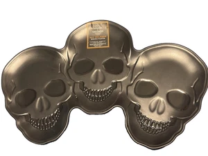 Bandeja para servir melamina trío calavera negra de 17" telarañas calderos - Imagen 1 de 5