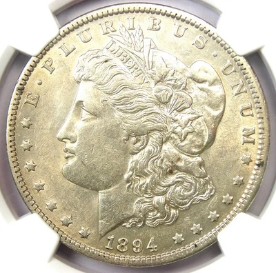 1894-O Morgan Silver Dollar $1 - Certified NGC AU53 - Rare Date Coin! - Image 1 of 4