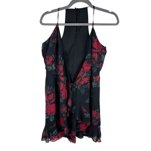 Mini Vestido Lovers & Friends Gigi Envolvente Estampado Rosa Volantes Cuello en V Ligero Talla S - Imagen 1 de 9