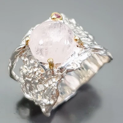 Unique Natural Morganite Ring 925 Sterling Silver Size 8 /R420149 - Image 1 of 4