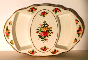 Royal Albert Old Country Roses Divided Serving Relish Platter Tray Dish 11 1/2" - Picture 1 of 5
