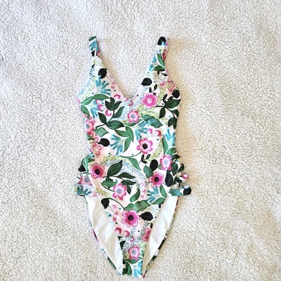 Traje de baño Becca de una pieza para mujer talla mediana floral jardín espalda abierta pierna alta Foto 1 de 4