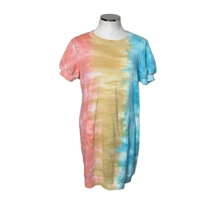 Ultra Flirt Taschen Batik Puff Kurzarm Rundhalsausschnitt Mini Sweatshirt Kleid - Bild 1 von 6