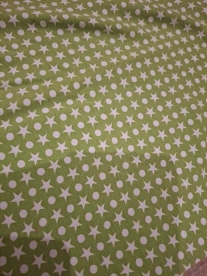 Jersey Stoff Sterne Grün Nähen 1m x vB - Bild 1 von 2