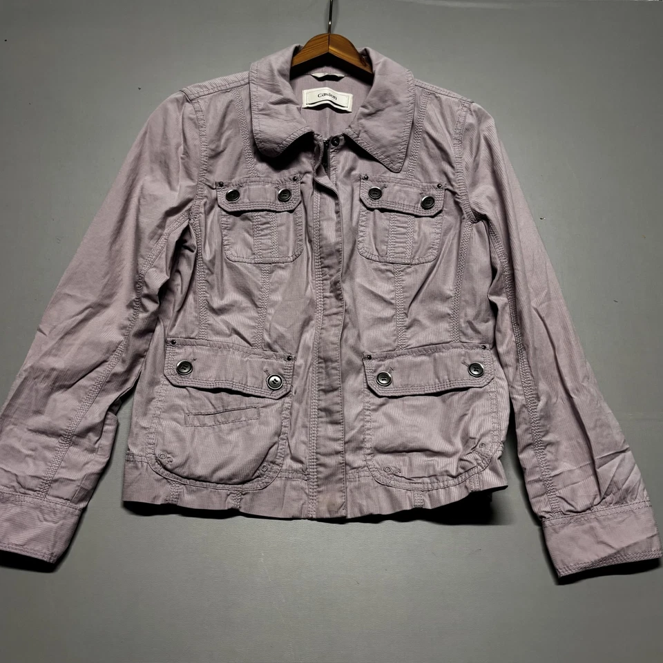 Chaqueta Caslon Mujer Pequeña Utilidad Botón Bolsillos Frontales Informal Ligera Foto 1 de 4