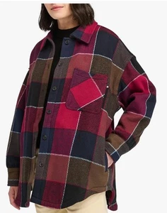 TIMBERLAND Women's Oversized Plaid Flannel Heavyweight Shacket Sz M NEW - Picture 1 of 9