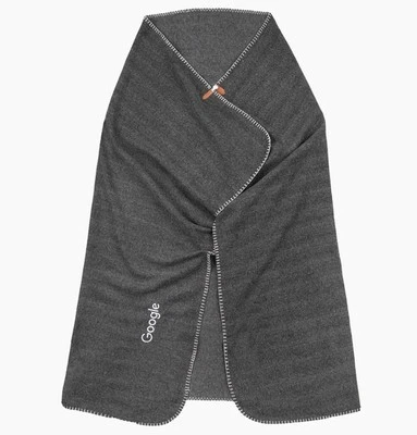 Google Blanket Grey New , 130cm x 170cm , Embroidered Google Logo , New - Image 1 of 4