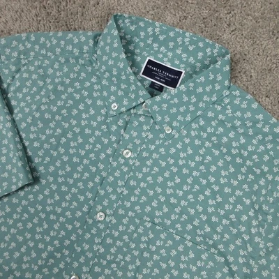 Camisa Charles Tyrwhitt Para Hombre Grande Verde Floral Geométrica Calce Ajustado Abotonada Usada en Excelente Condición Foto 1 de 4