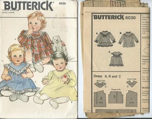 B 6030 sewing pattern Baby Infant DRESS Raglan sleeves sew CUTE weight 22-26 lbs - Picture 1 of 1