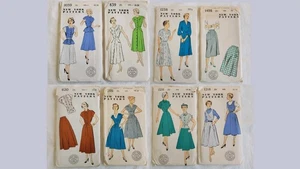 Lot of 8 Vintage Uncut 1940's 1950s New York Womens Sewing Dress Patterns  - Picture 1 of 9