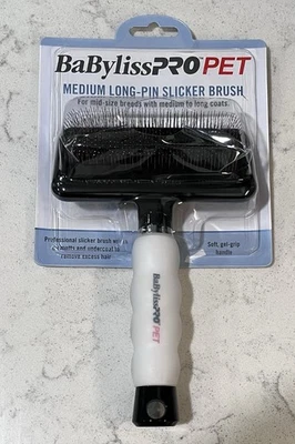 BaByliss PRO PET Medium Long-Pin Slicker Brush (BPPSLM) - NEW IN PACKAGE - Image 1 of 2