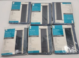 Lot of 6 Style Selections Bernard Blue Back Tab Curtain Panel 63"x40" - Picture 1 of 5