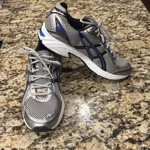 Women's ASICS Gel-Kanbarra 5 Silver Blue White Black Running Shoes T025N sz10.5 - Picture 1 of 11