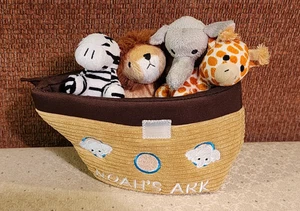 Ebba Aurora Noah's Ark Plush Baby Play Set W/ Lion, Zebra, Elephant, Giraffe - Picture 1 of 7