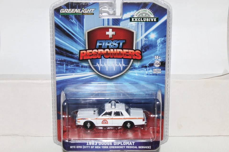 GREENLIGHT First Responders New York City EMS 1983 Dodge Diplomat Unit 734 - Image 1 of 1