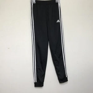 Adidas Track Pants Youth Kids Sz L 14-16 Elastic Waist Pull On Athletic Black - Picture 1 of 9