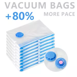 1/10/20 Pack Vacuum Seal Storage Bags Travel Clear Space Saver Clothes Organizer - Picture 1 of 9