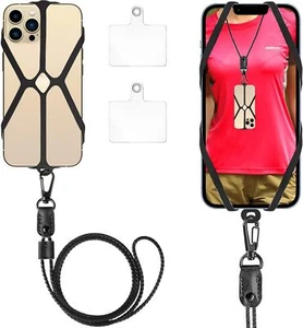 Cell Phone Lanyard, Phone Lanyards for around the Neck, 2 in 1 Phone Strap with - Picture 1 of 7