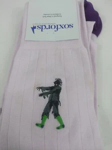 Soxfords The Zealous Zombie Knee-high Socks Embroidered Unisex Pink & Purple NIP - Picture 1 of 8
