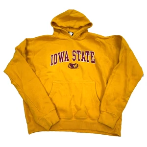 Iowa State Cyclones Hoodie Men Medium Yellow Red Sweatshirt Sweater VTG Y2K Logo - Picture 1 of 9