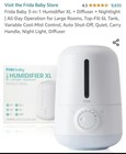 Frida Baby 3 in 1 Humidifier XL Diffuser Night Light Top Fill 6L Tank White NEW