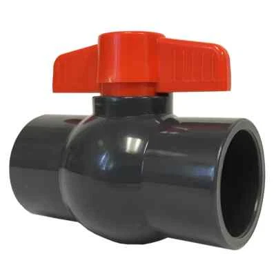 ERA SCH 80 PVC 1-1/2" Compact Ball Valve, Socket X Socket, EPDM Seal, 140°F Max - Image 1 of 2