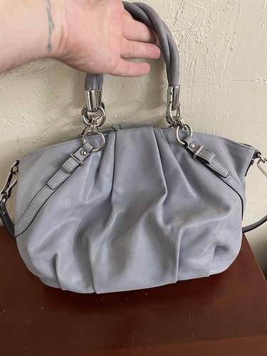 Con borsa a tracolla Flaw COACH F22563 grigio scintillante (""blu ish) in pelle morbida