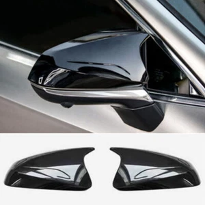 Black Glossy Exterior Ox Horn Rear View Mirrors Cover For Lexus NX &RX 2015-2024 - Picture 1 of 8