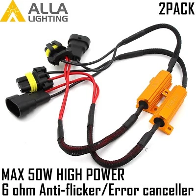 2x EMC LED Headlight Bulb Canbus Resistor Decoder Blinking Flashing Error Cancel - Image 1 of 4