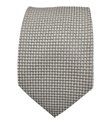 Gravata de seda geométrica marfim DONALD TRUMP FEITA À MÃO 61"/3.8" EC - Imagem 1 de 4