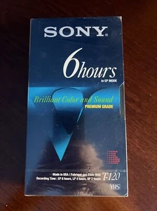 SONY T-120 6 Hours Premium Grade Blank VHS Tapes SEALED BRAND NEW - Picture 1 of 4