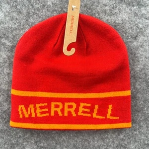 Merrell Reversible Beanie Red Gray NWT Adult Unisex One Size Skullie Skull Cap - Picture 1 of 10