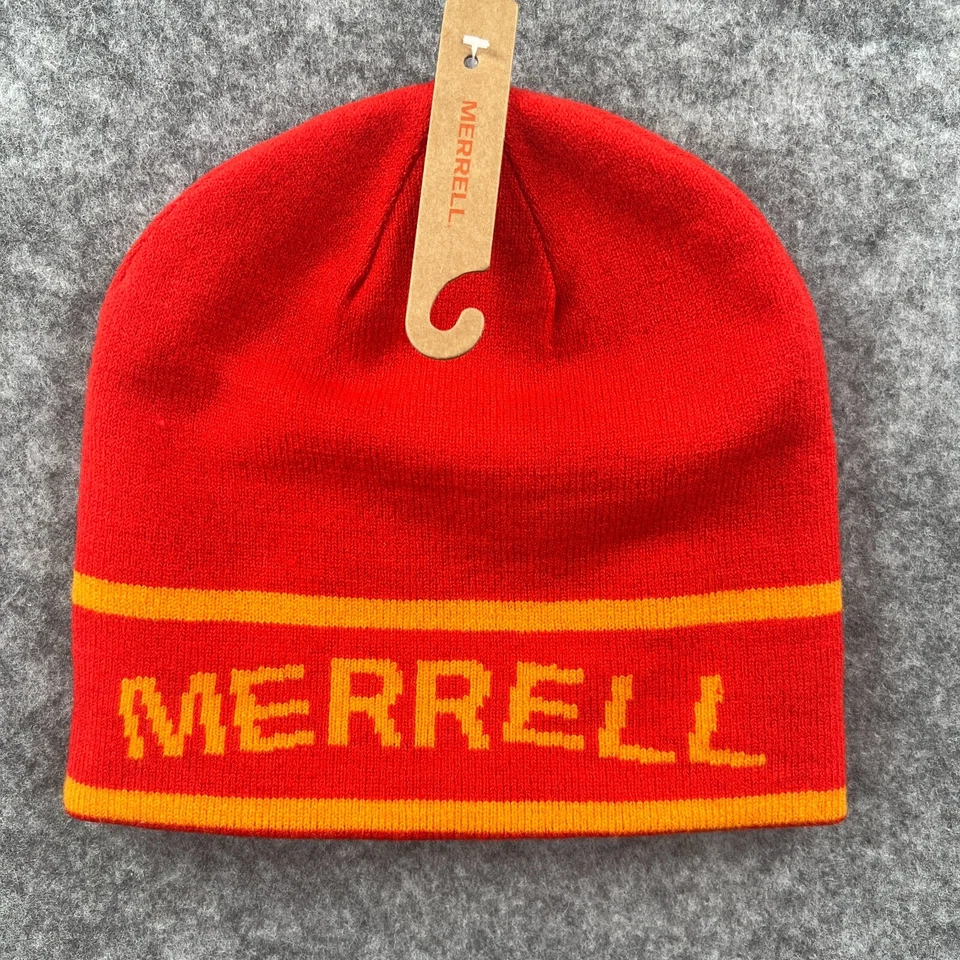 Gorro Merrell Reversible Rojo Gris Nuevo con Etiquetas Adulto Unisex Talla Única Skullie Calavera Gorra Foto 1 de 4