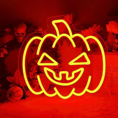 Halloween Neon Sign - Pumpkin for Wall Decor with Dimmable Orange  - Image 1 of 4