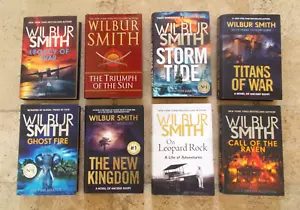 Wilbur Smith- 8 First Edition Preowned Hardcovers- 7 Fiction, 1 Autobiography - Picture 1 of 3