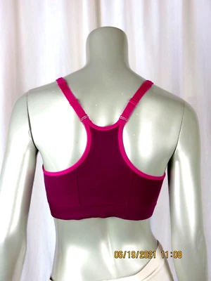 Sujetador deportivo Old Navy Active talla L nailon/spandex magenta y rosa con ribete Foto 1 de 4