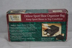LINKS TRADITIONS DELUXE SPORT BLACK NYLON SPORT SHOE CARRY CASE NEW IN BOX - Picture 1 of 6