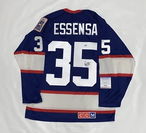 BOB ESSENSA SIGNIERT #35 WINNIPEG JETS TRIKOT PSA COA LIZENZIERT - Bild 1 von 3
