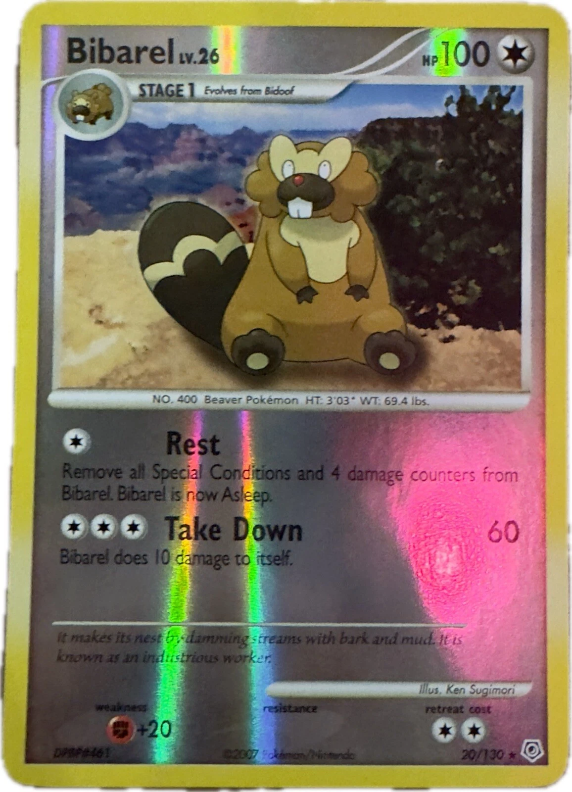 Pokemon Diamond & Pearl Bibarel Reverse Holo Rare 20/130 + 23 Cards