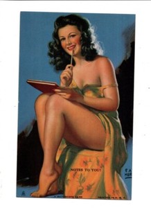 1945 ARTIST PIN-UP GIRLS MUTOSCOPE CARDS MS160 NOTES to YOU! - EARL MORAN GGA