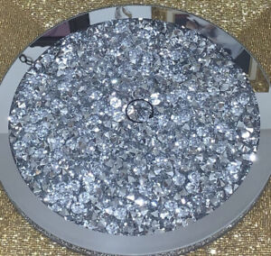 Tahari Dining 14 pouces paresseux cristaux de verre miroir Susan strass diamant rotation neuf