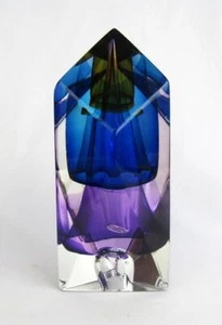 Paul Manners Studio Art Glass Modernist Prism 7 1/2" Sculpture Paperweight - Picture 1 of 9