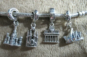 4 OPT 925 SILBER WELTMARKEN RUSSLAND, SPANIEN, DEUTSCHLAND AUSTRALIEN EURO CHARM - Bild 1 von 9